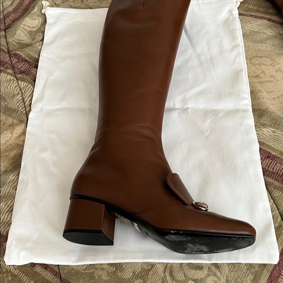 Gucci Chestnut Leather Heeled Boots - Picture 6 of 7